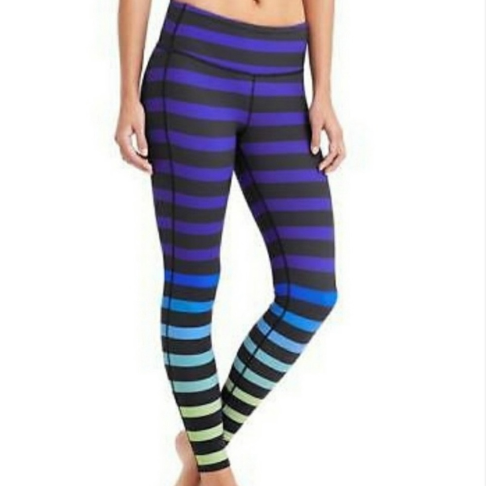 SOLD Athleta High Rise Bold Stripe Chaturanga - Picture 1 of 8